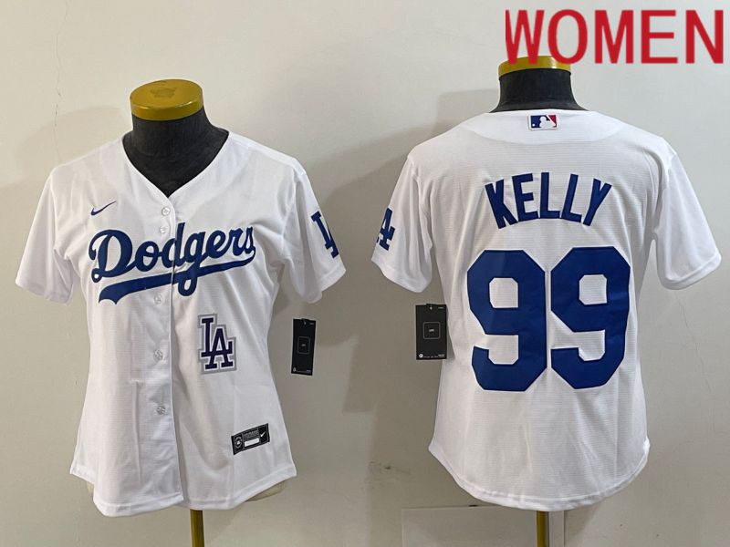 Women Los Angeles Dodgers 99 Kelly White 2024 Nike Game MLB Jersey style 4